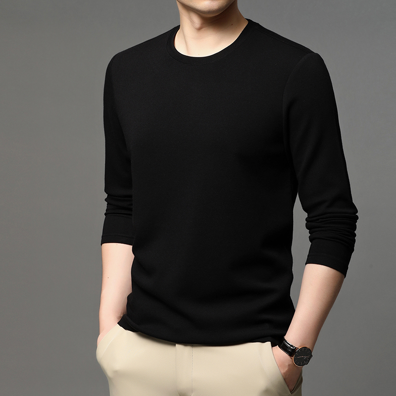 Thời trang nam thường ngày Áo phông dài tay, Áo phông trơn màu thoải mái và thoáng khí, Áo sơ mi nam dài tay