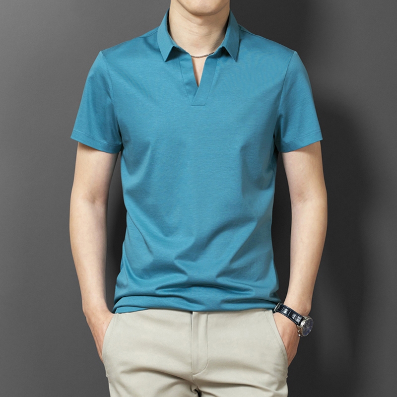 Vận chuyển nhanh Áo thun Polo Thời trang Nam Màu Rắn Ngắn Tay Áo Thường Polo Trang Phục