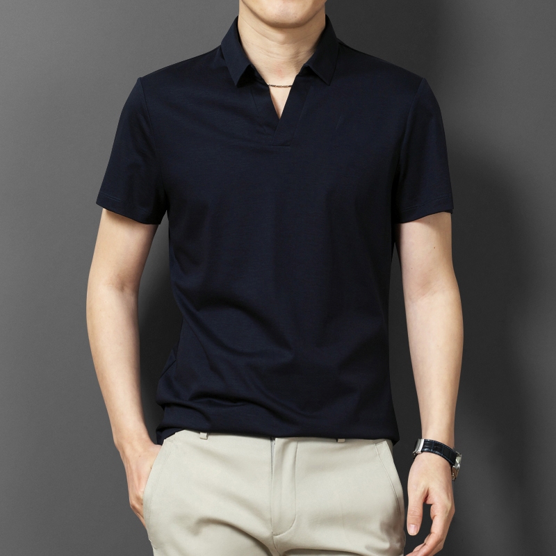 Vận chuyển nhanh Áo thun Polo Thời trang Nam Màu Rắn Ngắn Tay Áo Thường Polo Trang Phục
