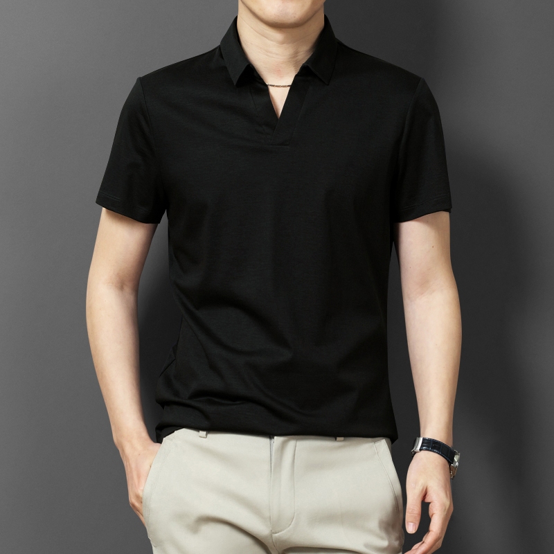 Vận chuyển nhanh Áo thun Polo Thời trang Nam Màu Rắn Ngắn Tay Áo Thường Polo Trang Phục