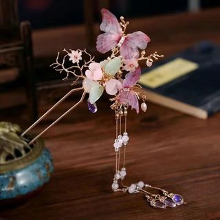 Trâm cài tóc hình bướm phong cách cổ điển cho cô dâu
