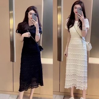 Đầm maxi Tay Ngắn Cổ Tròn Phong Cách Hàn Quốc Cho Nữ Mới