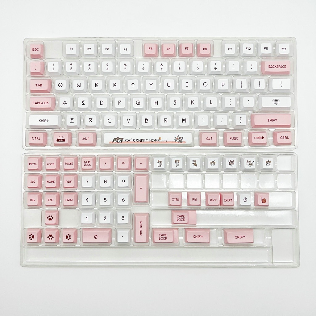 120 Phím Cheese Cat Keycaps Keycaps XDA PBT thăng hoa nhiệt Màu hồng Keycap Phù hợp 61/68/75/84/87/96/98/104/108
