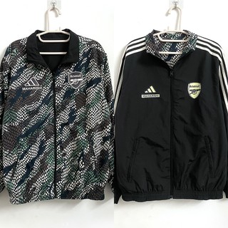 Áo khoác bóng đá silicone hai mặt chống gió size s-2xl 2023-24 arsenal co cho nam