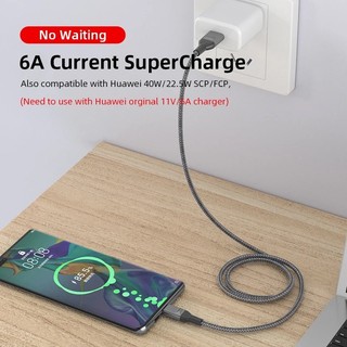 Cáp sạc nhanh 6A Type C/Micro/iOS Usb dài 1m cho điện thoại Android