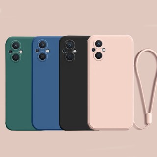 Ốp Điện Thoại TPU Silicon Mềm Mỏng Khung Vuông Có Dây Đeo Cổ Tay Cho Oppo Reno 7Z 6Z 5Z A36 A76 A96