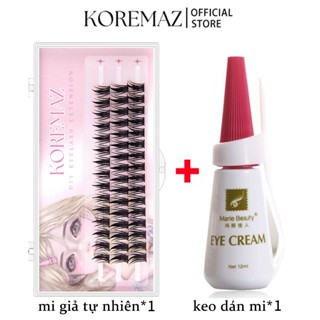 [Giao hàng trong ngày] KOREMAZ-lông mi giả có thể tái sử dụng, trông tự nhiên, nối mi, cụm phân đoạn riêng lẻ, keo gắn mi Kết hợp