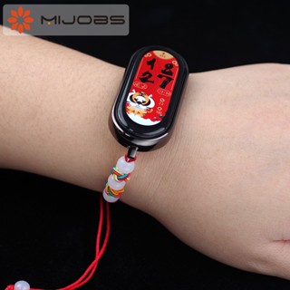 MIJOBS Dây xoắn cho Mi Band 10 9 8 7 6 5 4 3 Dây gai dầu cho Xiaomi Smart Band 8 Phiên bản NFC Dây đeo mùa hè cho Miband 7 Vòng đeo tay thông minh dành cho nữ Phụ kiện thay thế cho đồng hồ đeo tay thông minh