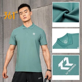 Áo thun polo 361 DEGREES 652124125 tay ngắn cổ bẻ thoáng khí phong cách thể thao thời trang dành cho nam