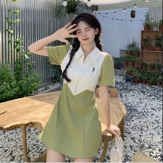 Đầm Dài + Áo Thun POLO Xẻ Tà Thời Trang Mới Dành Cho Nữ
