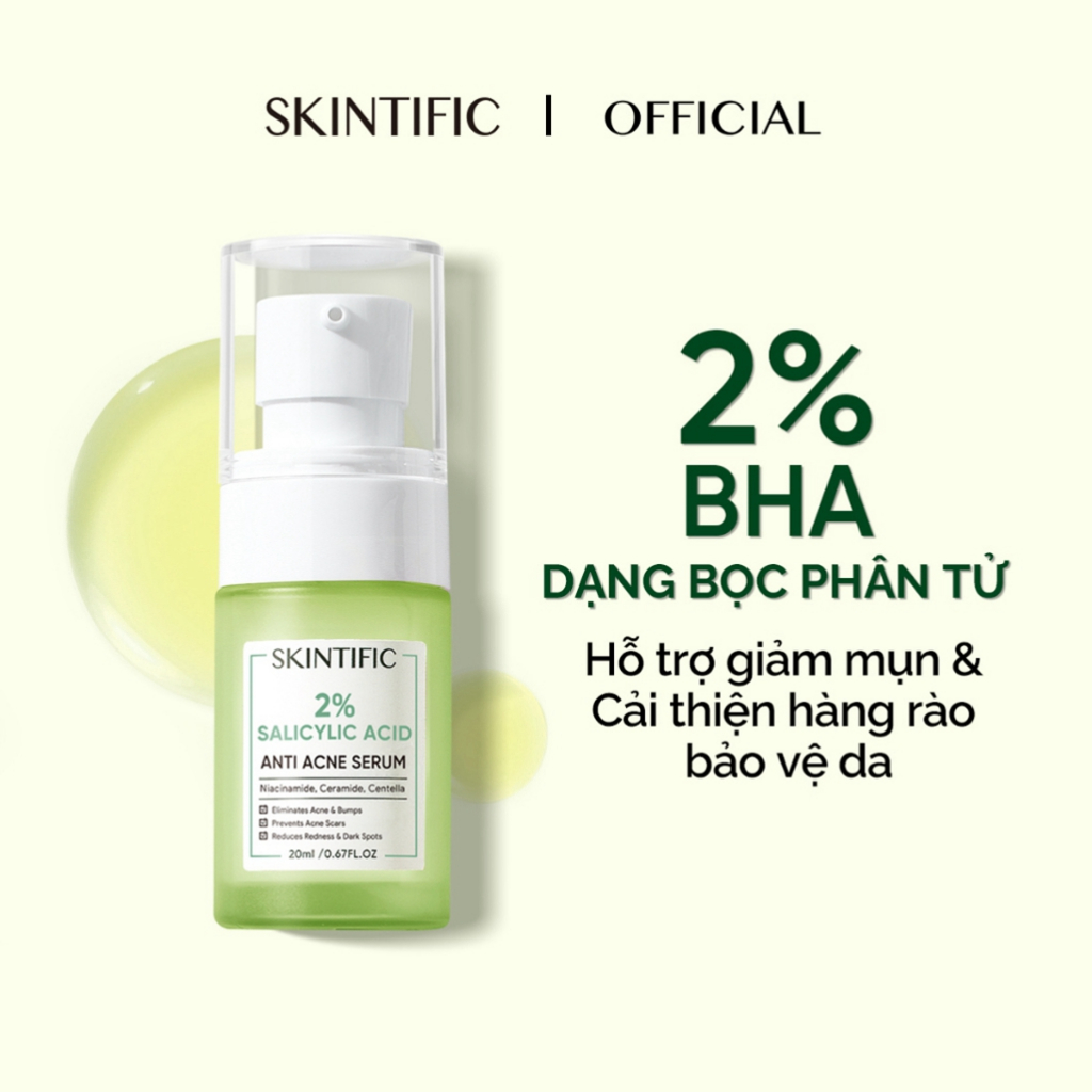 CHÍNH HÃNG Serum Skintific 10% Niacinamide 20ml + serum 2% Salicylic 20ml