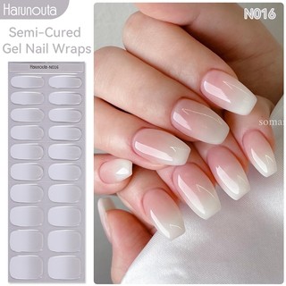 UR Sugar Set 20 Miếng Dán gel Bán Nguyệt Màu Trắng Sữa Trang Trí Móng Tay Thời Trang Lâu Trôi