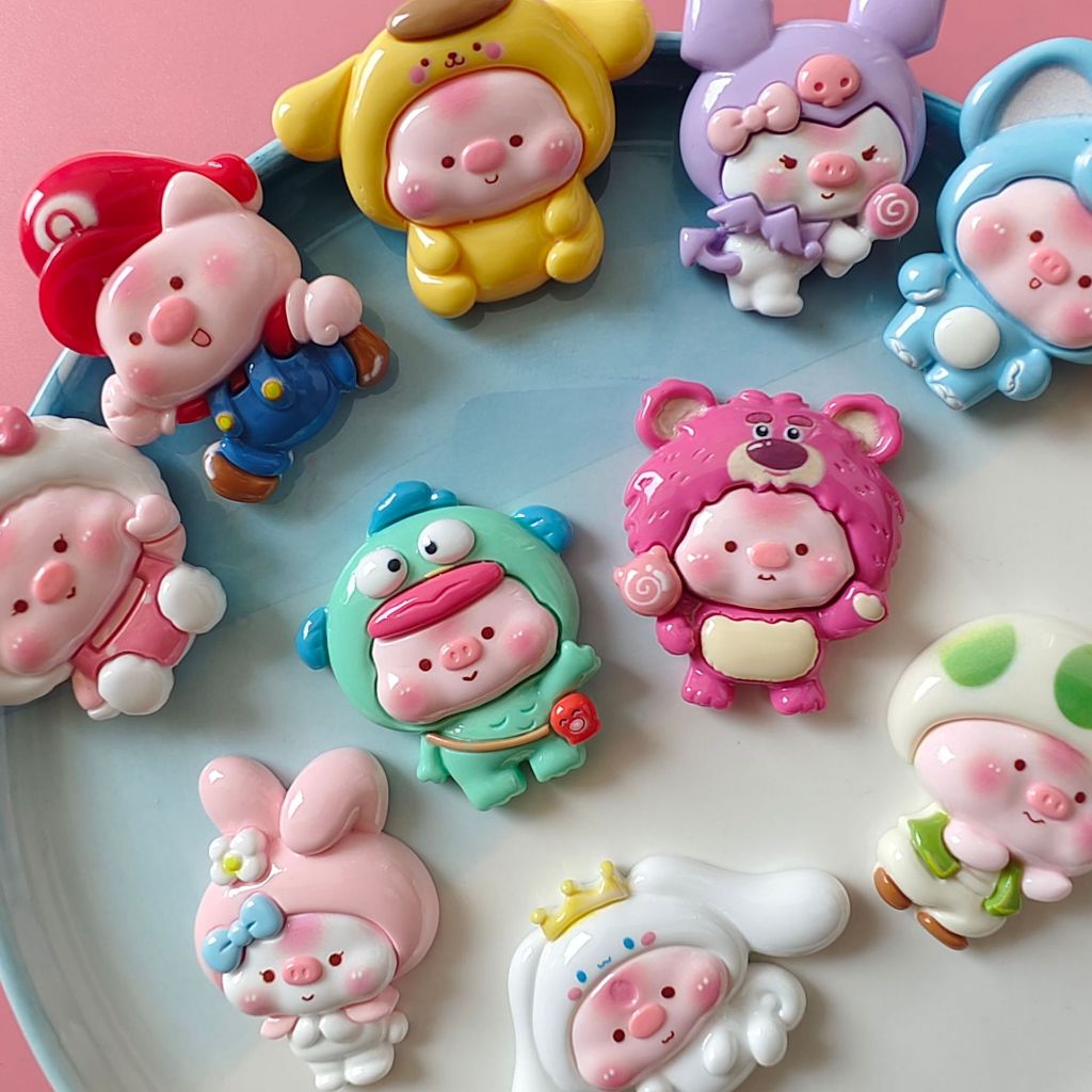 Móc Khóa Hình Chú Heo Sanrio Dễ Thương Kích Thước Nhỏ Dùng Làm Quà Tặng Cho Bạn Gái / Cặp Đôi