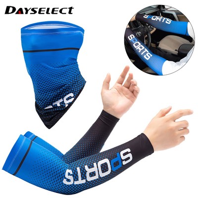 DAYSELECT set Găng Tay Chống Nắng 2 Trong 1 Bằng Lụa Lạnh Mỏng Chống Tia Cực Tím