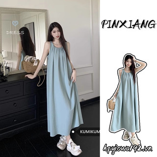 Đầm Dài Dáng Chữ A Không Tay Thiết Kế Mới Thời Trang Theo Phong Cách Pháp Cho Nữ