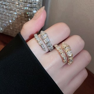Nhẫn Hình Rắn Đính Đá zircon Phong Cách Âu Mỹ Mới Cho Nữ