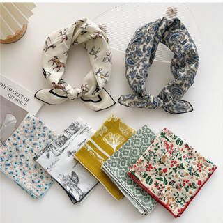 Khăn Quàng Cổ Hình Vuông 55 Cotton Lanh Thời Trang Dễ Phối Đồ