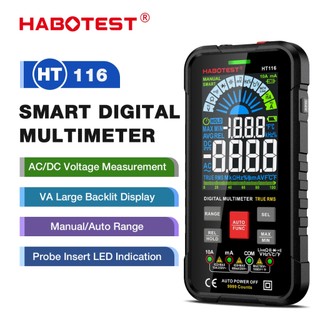 Habotest ht116 đồng hồ vạn năng kỹ thuật số thông minh 1000v dc/ac 10000 đếm real rms số ncv kiểm tra dòng điện