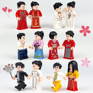 Bộ 12 mô hình đồ chơi lắp ráp cô dâu chú rể thái lan / chú rể hoạt hình nhật bản / trung quốc / cặp đôi