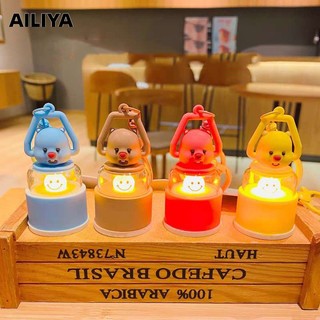 Móc khóa hình gấu trúc / heo con / quái vật mini phát sáng dễ thương