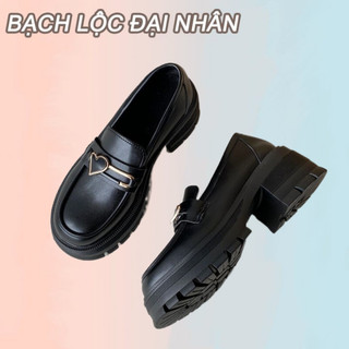 BẠCH LỘC ĐẠI NHÂN✨Mới Giày Lười Đế Dày Bằng Da Phong Cách Anh Quốc Cho Nữ