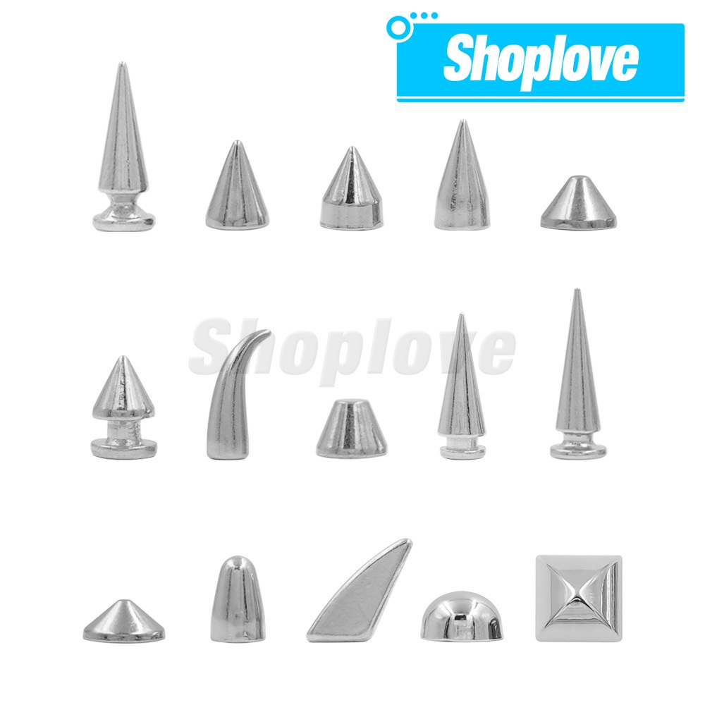 Set 10 Đinh Tán Kim Loại Hình Viên Đạn Dùng Để Trang Trí Quần Áo / Giày / Thắt Lưng / Túi Xách