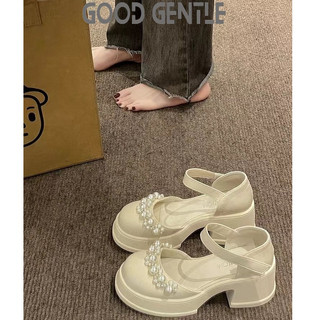  BIKENIKE Giày búp bê 2024 NEW Mùa thu Vintage England phong cách thiết lập Mary Jane Phong cách đơn giản Chống thấm nước Bảnh bao Điều chỉnh được FDL23C0DMD 51Z231218 