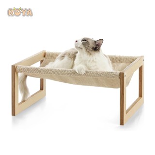 Roya Giường mèo bằng gỗ lớn Giường mèo Võng cho chó Đồ nội thất thú cưng