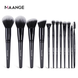Maange bộ 12 cọ trang điểm chuyên nghiệp kèm 3 mút trang điểm