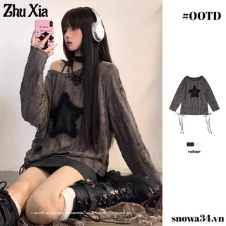 Zhu Xia Áo Thun Tay Dài Cổ Tròn Chống Nắng Dáng Rộng Thiết Kế Ba Chiều Phong Cách Hàn Quốc Thời Trang Mùa Thu Dành Cho Bạn Nữ