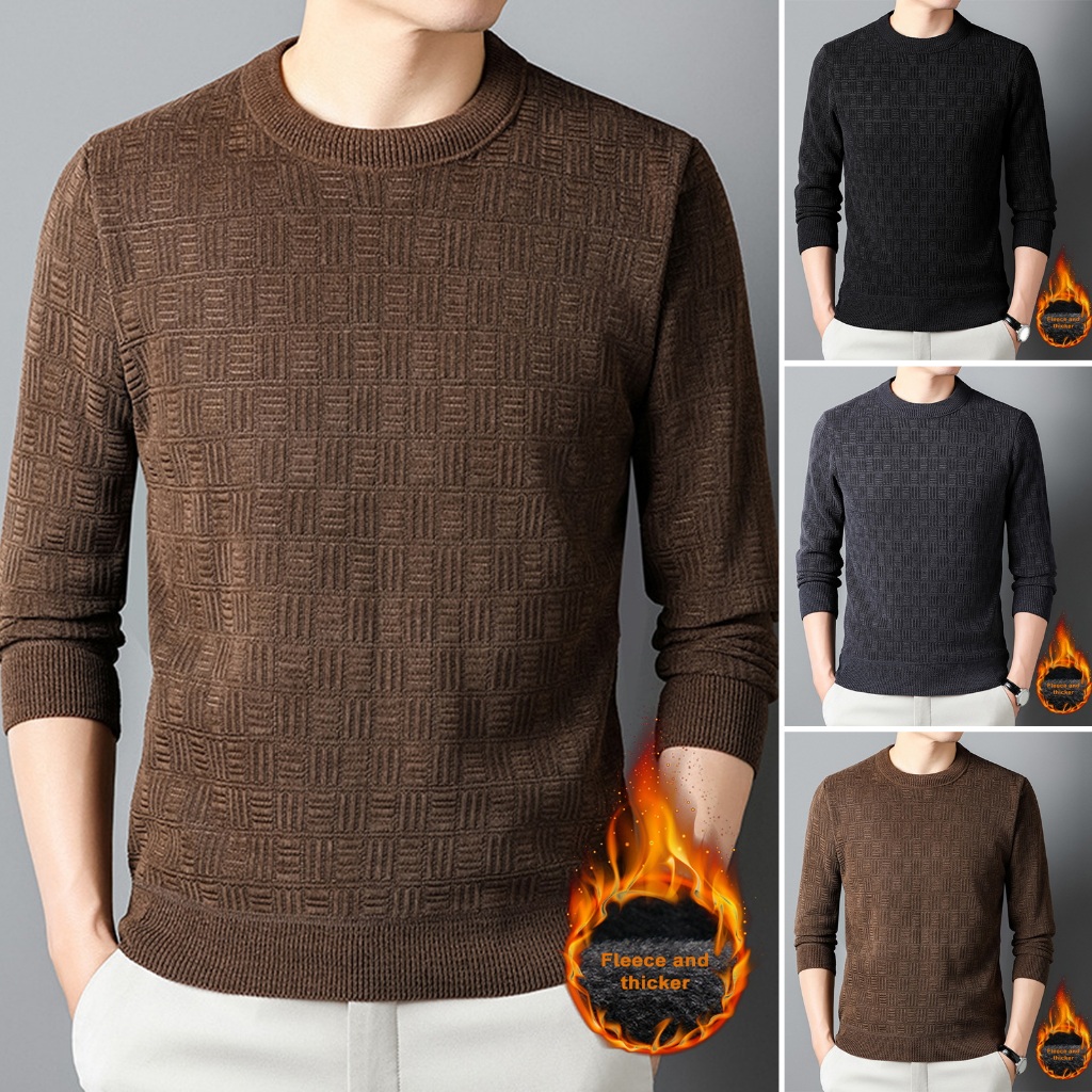 < Dobetter > Áo sweater Màu Trơn Giữ Ấm Mùa Đông Phong Cách Châu Á Thời Trang Cho Nam