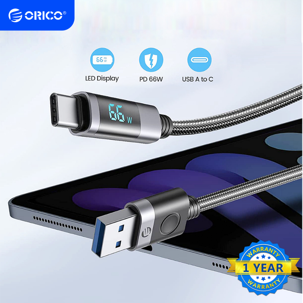 Dây cáp sạc ORICO USB ORICO 66W 6A có đèn LED cho Huawei P40 Xiaomi Mi 10 Samsung S2 (LDA2C)