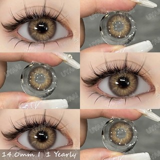 1 Cặp Kính Áp Tròng 14.0mm 0.75~6 Độ Màu Nâu Xám Cho Máy Ảnh 1 Năm