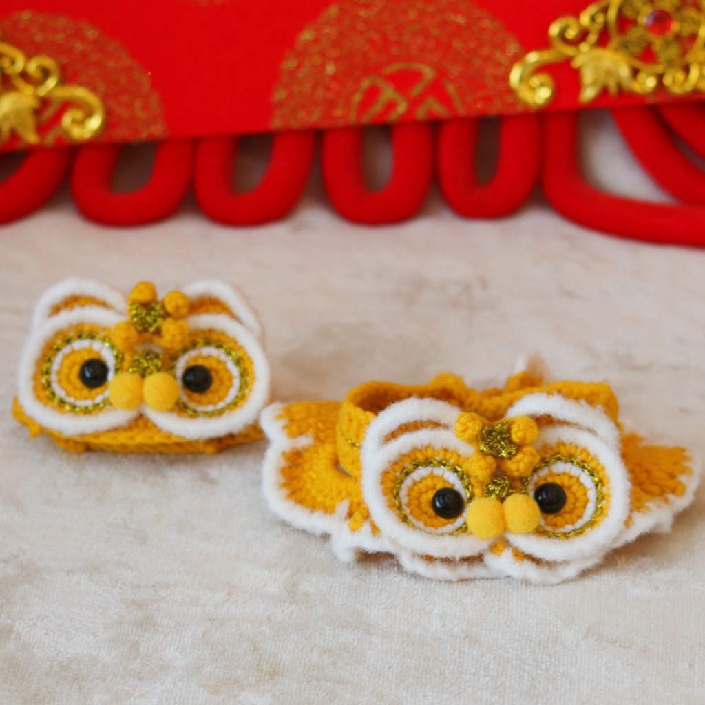 Mũ len sư tử đón tết cho chó mèo - Mũ tết cho thú cưng - Khăn tết cho chó mèo Dễ Thương