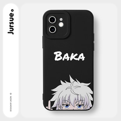 Ốp lưng JURSUE mềm chống bẩn anime độc lạ đen Cho iPhone 17 16 15 14 13 12 11 Pro Max SE 2020 X XR XS ip 8 7 Plus Y4504