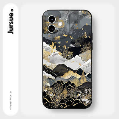 Ốp lưng JURSUE mềm chống bẩn dễ thương đẹp độc lạ đen Cho iPhone 17 16 15 14 13 12 11 Pro Max SE 2020 X XR XS ip 8 7 Plus Y4515Q