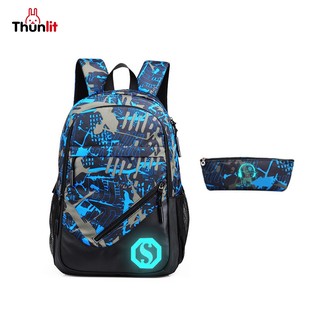 Bộ 2 Ba Lô Đi Học Cấp 2 Thunlit Bộ Túi Đi Học Cho Học Sinh Nam Sinh Chứa Đồ Nhiều Ngăn Thoáng Khí