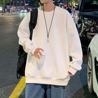 Áo Thun Sweater Cổ Tròn Không Tay Màu Trơn Trọng Lượng Cao Phong Cách Đường Phố Mùa Xuân Thu Cho Cặp Đôi Form rộng