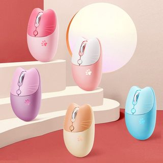 Chuột quang không dây 2.4g 1600 dpi hình mèo dễ thương
