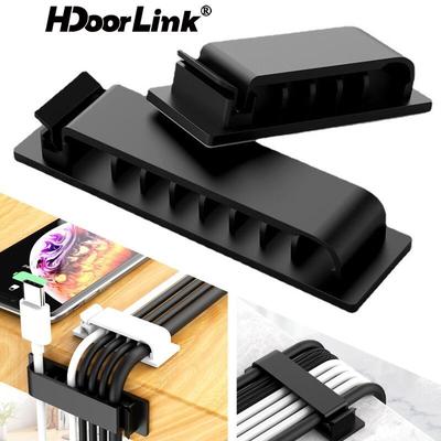 Giá Đỡ Quấn Dây Cáp Sạc USB Tự Dính Màu Hồng HdoorLink Dành Cho Chuột / Bàn Phím Xe Hơi