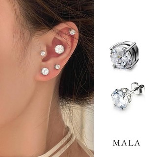 Khuyên tai MAYEBE LAVEND Thép Titan Nam Châm Đính Đá Zircon Đơn Giản Kiểu Hàn Quốc