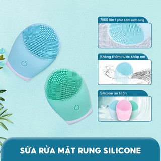 CODE Máy rửa mặt mini 2 cấp rung sóng, máy massage mặt đầu Silicon giúp làm sạch sâu bên trong da