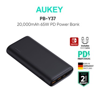Pin sạc dự phòng AUKEY 20000mah PB-Y37 Pd 65W Qc3.0 Type-C 45W 65W + Usb A 18W dành cho laptop/điện thoại