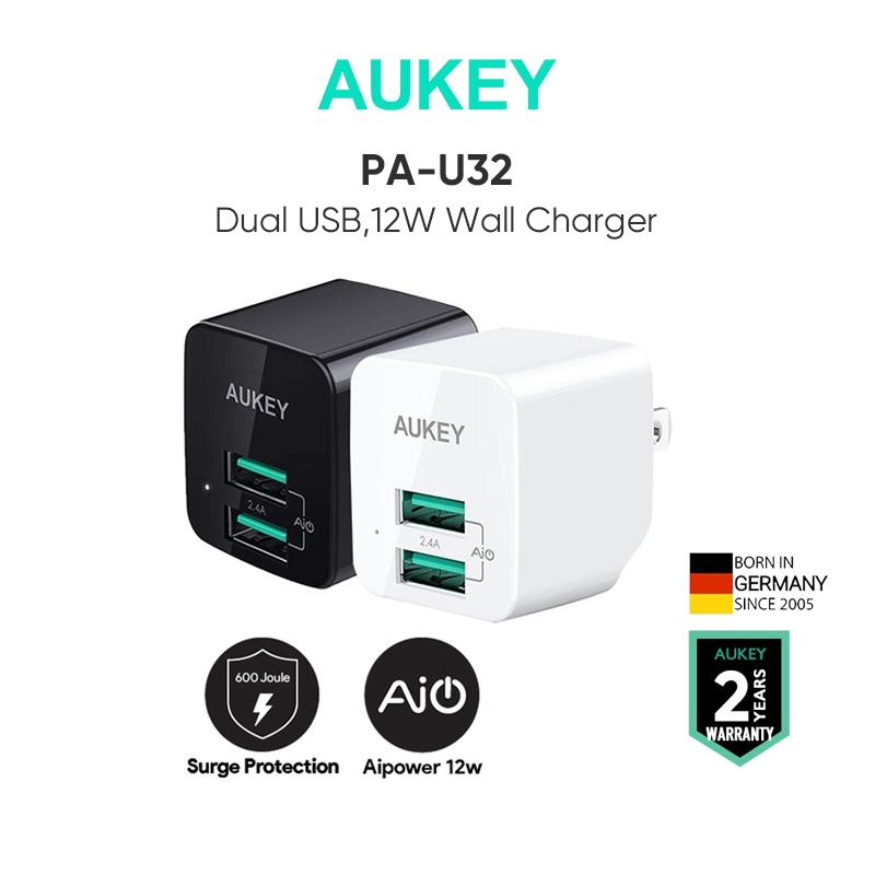 Củ Sạc Nhanh Aukey Pa - U32 Đôi 2.4A 12W Usb A Gập Lại Mini Aipower Cho Iphone Android Người Dùng Pa - U32 Rất Trang Nhã