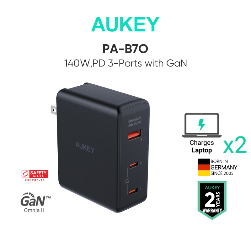 Củ Sạc aukey pa-b7o 140w Phích Cắm Châu Âu