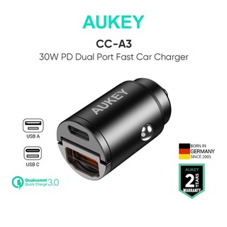 AUKEY CC-A3/A4 Tẩu sạc ô tô sạc nhanh USB C-A / C-C 30w pd qc3.0 5A usb Mini