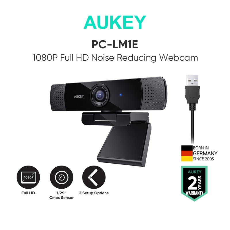 Webcam máy tính AUKEY PC-LM1E 1080P FHD Có Mic Chống Ồn 5m tự động lấy nét cho Windows XP / Mac OS 10.6 / Android | BigBuy360 - bigbuy360.vn