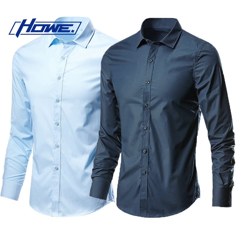 Howe. Áo Sơ Mi Tay Dài Thời Trang Dành Cho Nam 6 màu Kích thước cực lớn S-5XL