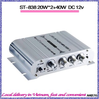Bộ khuếch đại âm thanh mini độ trung thực cao st-838 / lp-838 12v hi-fi 2.1 phù hợp cho xe hơi xe máy, xe máy, nhà cửa mẫu mới 2020-dc4253