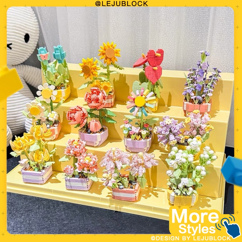 【LEJUBLOCK】khối xây dựng hoa hoa anh đào mọng nước khối nano cây trồng trong chậu đồ chơi cho trẻ em hoa anh đào xương rồng trẻ em có mặt nhân vật câu đố về bó hoa Hoa hồng hoa hướng dương quà sinh nhật quà tặng bạn gái cây cảnh phong lan hoa tulip lego